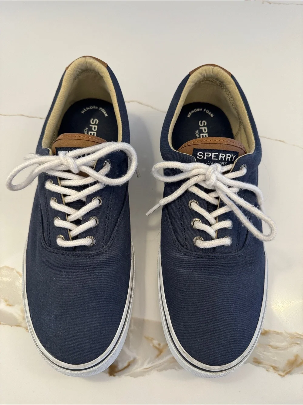 Sperry Navy Top Sider Canvas Lace-Up Men’s Shoes